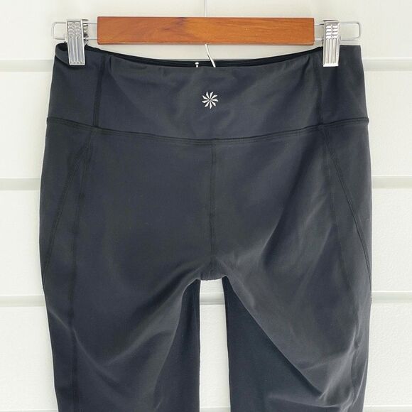 Athleta Revelation Black Crop Capri Legging Pants Run Yoga Train Size Small - Picture 5 of 10